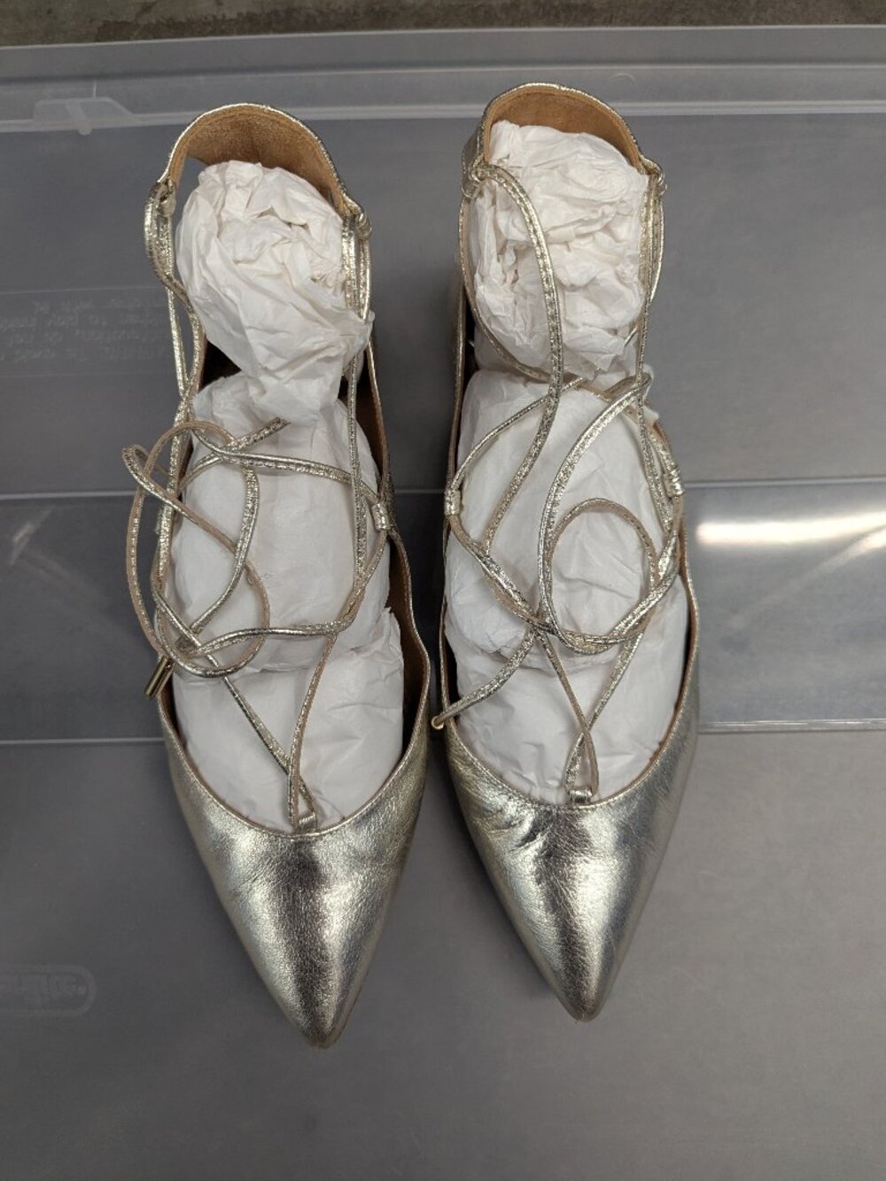 Aquazzura Christy Flat Shoes - Light Gold